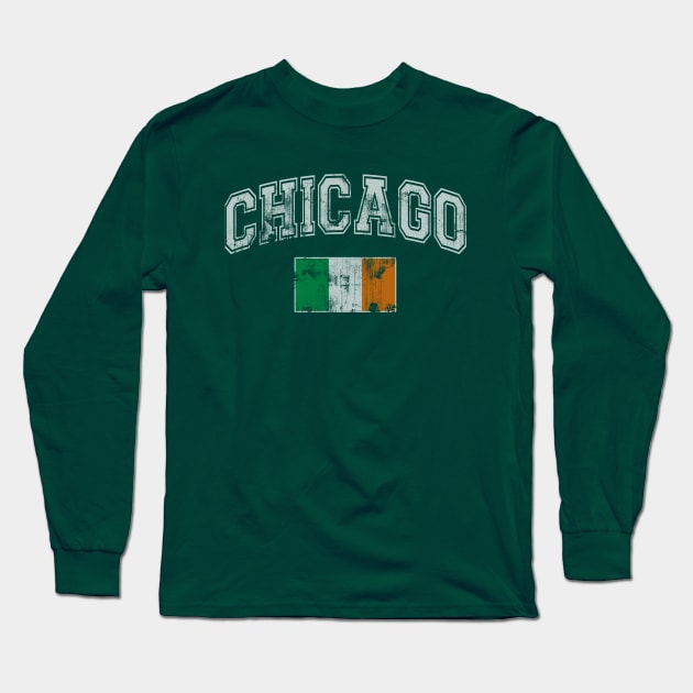 Flag of Ireland Chicago Long Sleeve T-Shirt by E